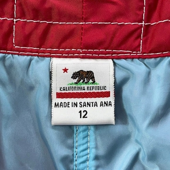 Birdwell Beach Britches Board Shorts Women 12 Red Nylon Pocket USA - Picture 6 of 12